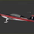 Blue and Red Airplane Model Featuring White Stars Propeller and Red Stripe Wings