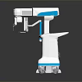 White And Blue Mobile Medical Equipment With Display Screen And Mechanical Arm