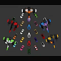 Numerous Colorful Small Toy Cars In Different Styles On