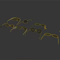 Modern Fashionable Sunglasses Collection With Various Frame Styles And Lens Shapes