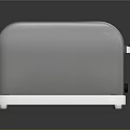 Sleek Silver Gray Toaster With White Base And Control Lever Design 3d model