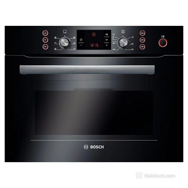Bosch Black Kitchen Oven With Digital Display Control Knobs And Modern Design 3d model 