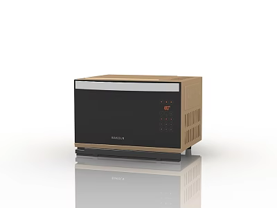Modern Countertop Microwave Oven as Essential Kitchen Appliance with Black Brown Design 3d model
