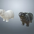 White and Black Hippo Landscape Sculptures for Outdoor Garden Decoration