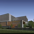 Modern Multi Story Hotel Building Exterior With Glass Facade And Landscaped Gardens
