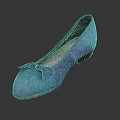 Elegant Blue Suede Ballet Flats With Bow Detail And Classic Design