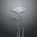 Stainless Steel Square Sink With Metal Stand For Food Preparation In Kitchen