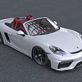 White Convertible Sports Car With Red Interior And Sleek Design