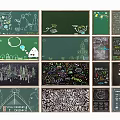 Variety of Chalkboard Wall Hangings With Hand Drawn Art And Creative Designs