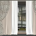 Modern Curtain Pattern Curtain 3d model