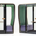 Modern Public Facility With Glass Enclosure And Seating