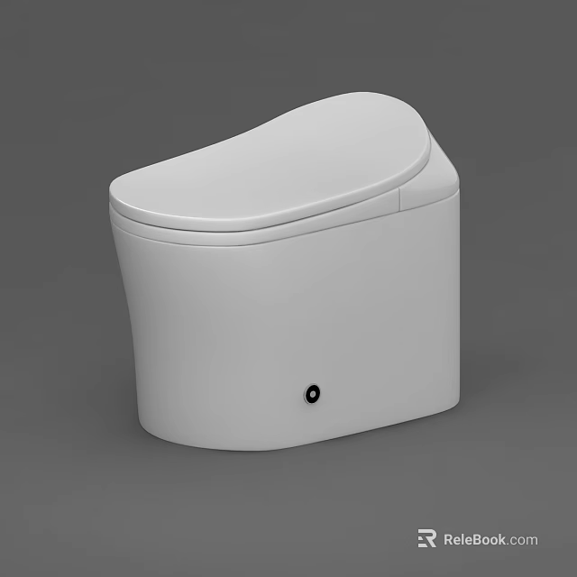 Modern White Toilet With Sleek Design And Smooth Surface For Bathroom 3d model 