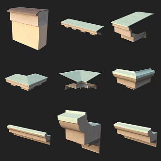 Building component corner plaster line 3d model