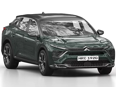 Green Modern SUV With Unique Grille Sleek Body Lines And License Plate MRC 1920 3d model
