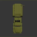 Olive Green Military Truck With Rocket Launcher And Six Wheeled Structure