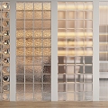 Modern glass brick partition 3d model