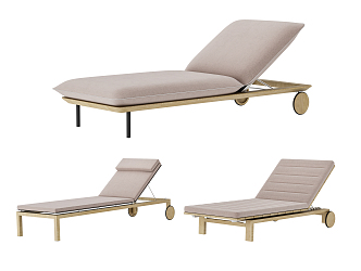 Modern deck chair beach chair 3d model