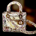 Elegant Floral Pattern Handbag Featuring Top Handle Shoulder Strap And Metal Decorations