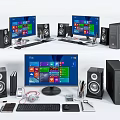 Modern computer audio monitor combination 3d model