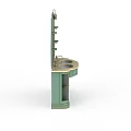 Vintage Green Bathroom Vanity Set with Double Sinks Mirror and Storage Cabinets