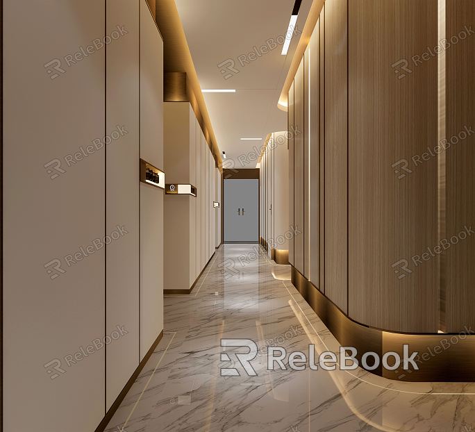 Light Luxury Away Hotel Away Corridor model