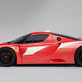 Red FXX Sports Car With Aerodynamic Design Rear Spoiler Red White Body Black Wheels