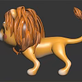 Adorable Cartoon Lion Game Movie Character With 3D Model Design Fluffy Mane And Tail Tuft