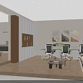 Modern Retail Showroom Interior With Logo Mannequin Dress Windows Plants And Lighting