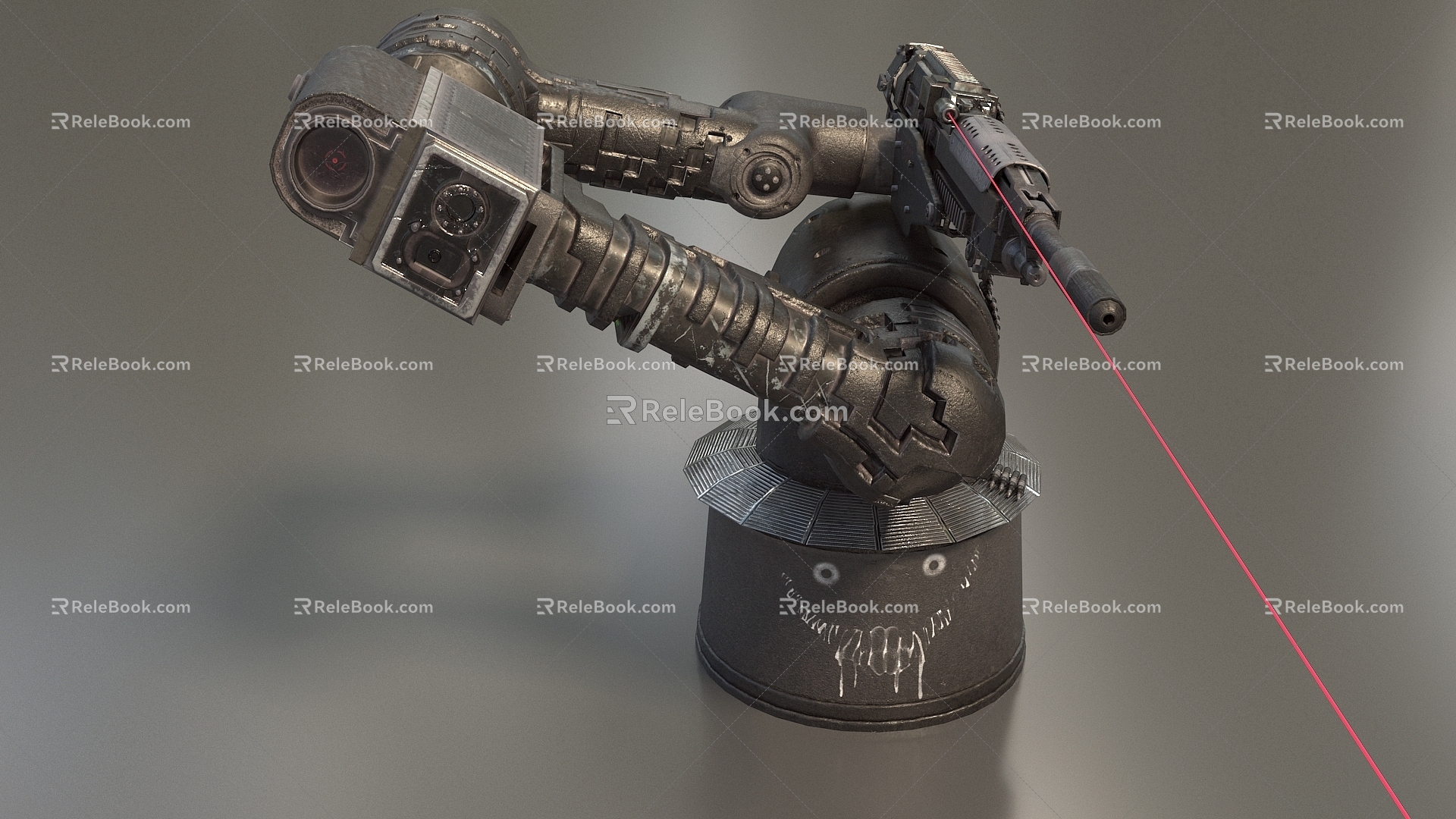 Turret Light Machine Gun Turret Science Fiction Turret Machine Gun Turret Low Face Number Low Model Simple Model Game Sub-era Film and Television Level Super Realistic High Precision 3d model