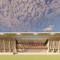Modern Gymnasium Building Large Comprehensive Gymnasium 3d model