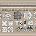 Various Decorative Gypsum Molding Designs Including Ornate Plates And Patterns