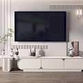 modern TV cabinet cream TV cabinet 3d model