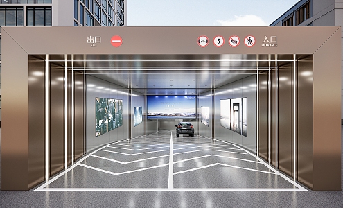 Parking entrance 3d model