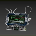 Tactical Field Computer With Green Display Screen Control Panel And Antennas