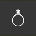Elegant Diamond Ring With Intricate Design And Sparkling Gemstones On Silver Band