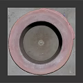 Pink Stone Bowl Container With Square Pedestal Base And Smooth Surface