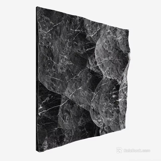 Black Marble Component With Natural Texture For Architectural Decorative Design 3d model 