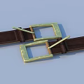Brown Leather Strap With White Stripes And Metal Ends For Daily Household Use