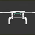 Silver Quadcopter Drone With Modern Metal Frame And Landing Gear Structure