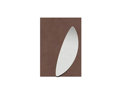 Abstract Painting with Brown Background and White Irregular Leaf Shaped Pattern 3d model
