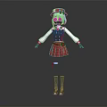 Anime Character Outfit Featuring Red Hat White Shirt Red Vest Skirt And Black Gloves