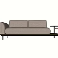 Modern Minimalist Two Seater Sofa With Fabric Upholstery Metal Frame And Side Tables