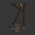 Rustic Wooden Furniture Frame With Crossed Supports And Rectangular Structure