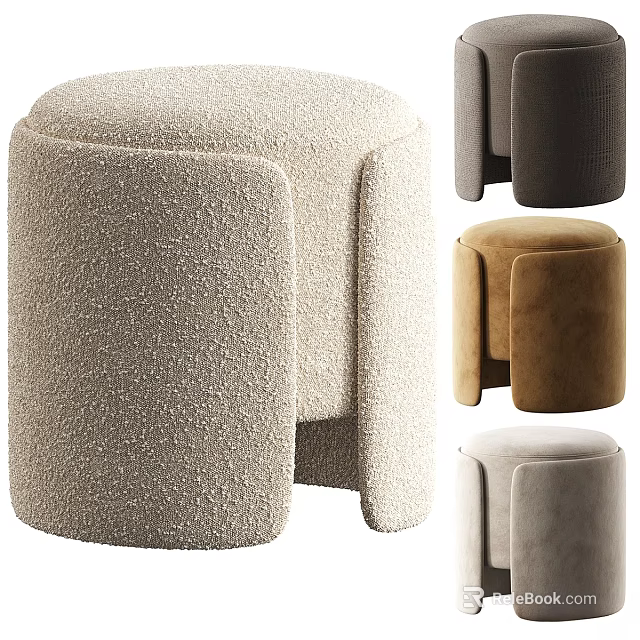 Stylish Upholstered Sofa Stools in Multiple Colors for Modern Living Spaces 3d model 