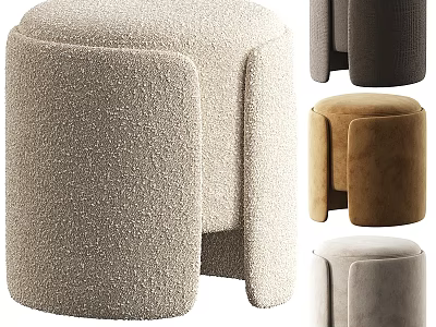 Stylish Upholstered Sofa Stools in Multiple Colors for Modern Living Spaces 3d model