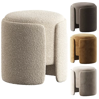 Stylish Upholstered Sofa Stools in Multiple Colors for Modern Living Spaces 3d model