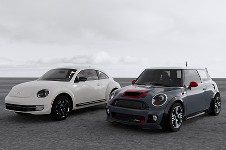 Volkswagen Beetle VS BMW MINI 3d model