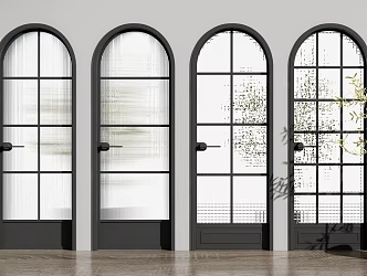 Modern swing door glass door combination 3d model