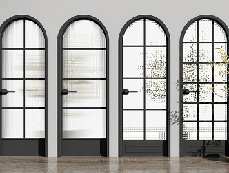 Modern swing door glass door combination 3d model