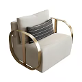 Single Sofa Leisure Chair Sofa Chair Reading Sofa Pillow 3d model